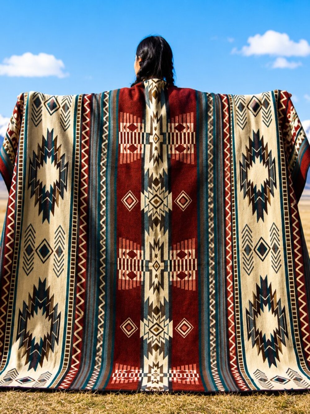 Handwoven Queen Alpaca Blanket | Native American Western Southwestern Home Decor